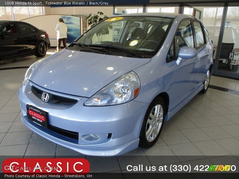 Tidewater Blue Metallic / Black/Grey 2008 Honda Fit Sport