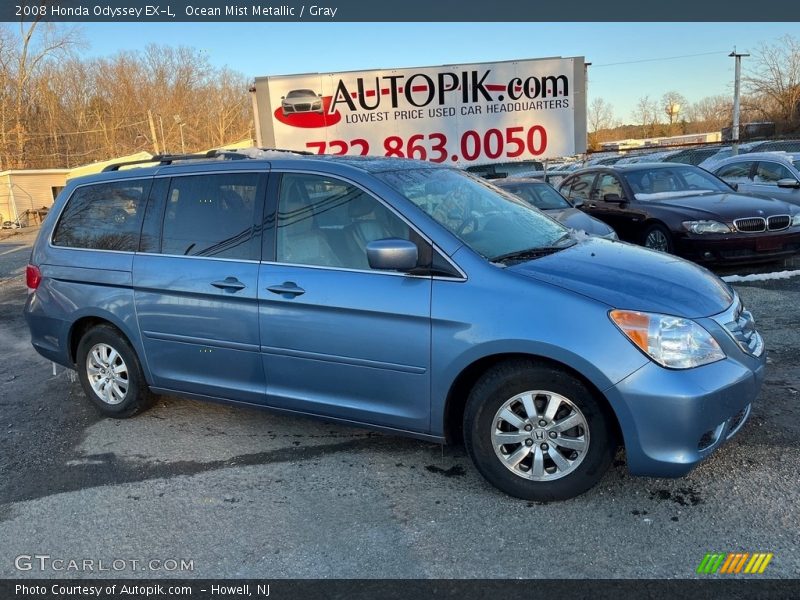 Ocean Mist Metallic / Gray 2008 Honda Odyssey EX-L