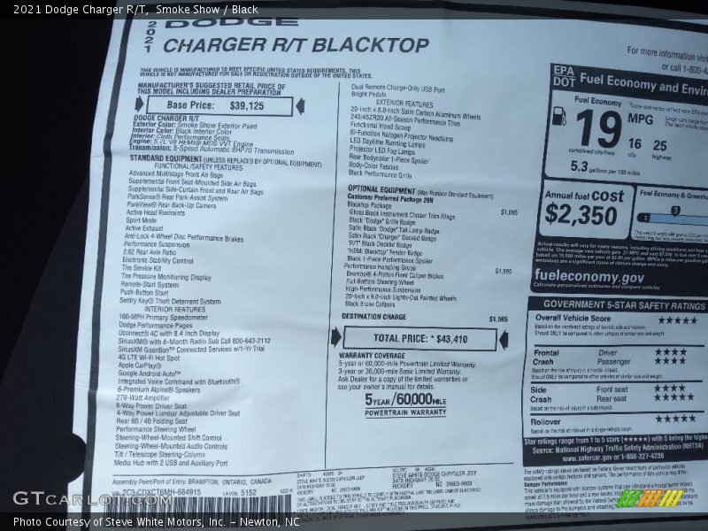 Smoke Show / Black 2021 Dodge Charger R/T