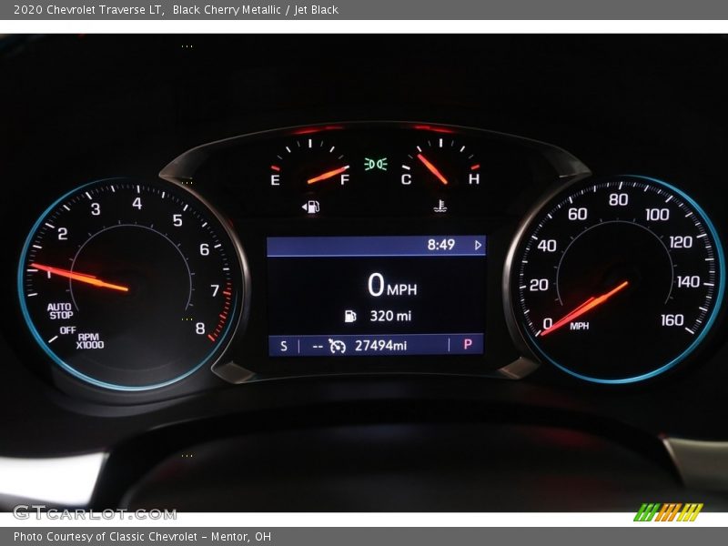 Black Cherry Metallic / Jet Black 2020 Chevrolet Traverse LT