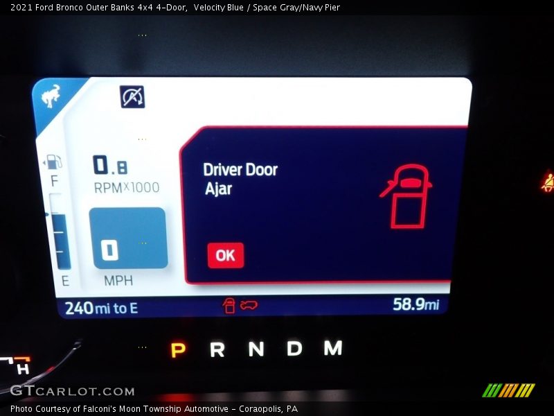 Velocity Blue / Space Gray/Navy Pier 2021 Ford Bronco Outer Banks 4x4 4-Door