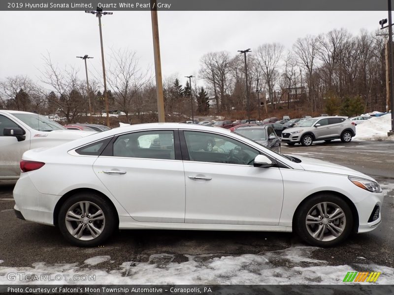Quartz White Pearl / Gray 2019 Hyundai Sonata Limited