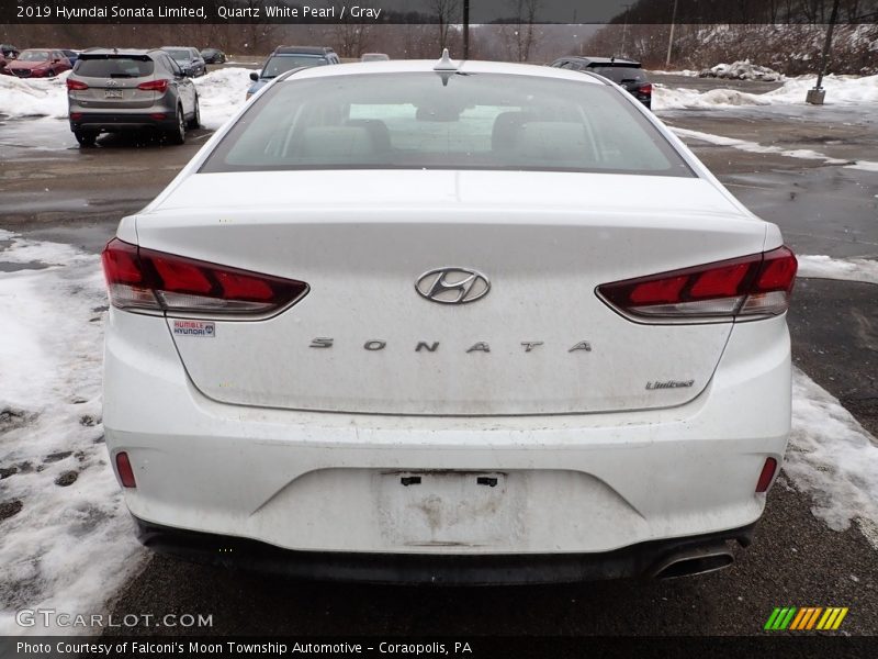 Quartz White Pearl / Gray 2019 Hyundai Sonata Limited