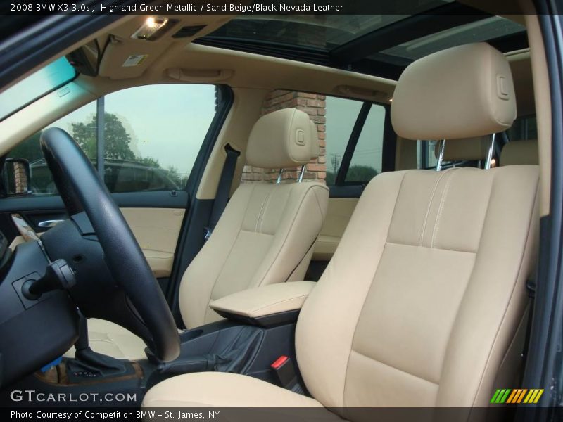 Highland Green Metallic / Sand Beige/Black Nevada Leather 2008 BMW X3 3.0si