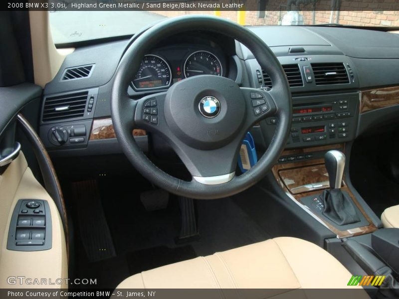 Highland Green Metallic / Sand Beige/Black Nevada Leather 2008 BMW X3 3.0si