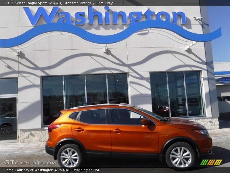 Monarch Orange / Light Gray 2017 Nissan Rogue Sport SV AWD