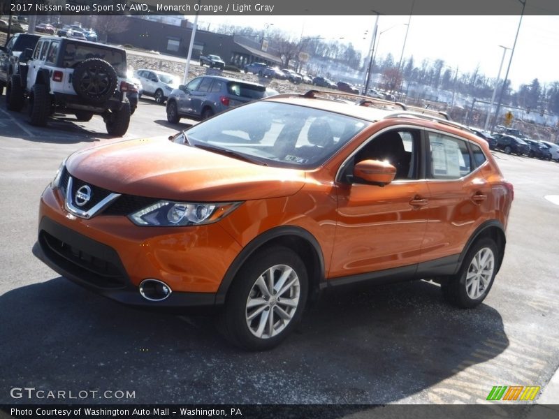 Monarch Orange / Light Gray 2017 Nissan Rogue Sport SV AWD