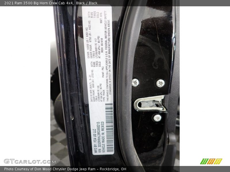 Black / Black 2021 Ram 3500 Big Horn Crew Cab 4x4