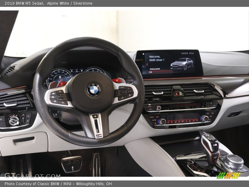Alpine White / Silverstone 2019 BMW M5 Sedan