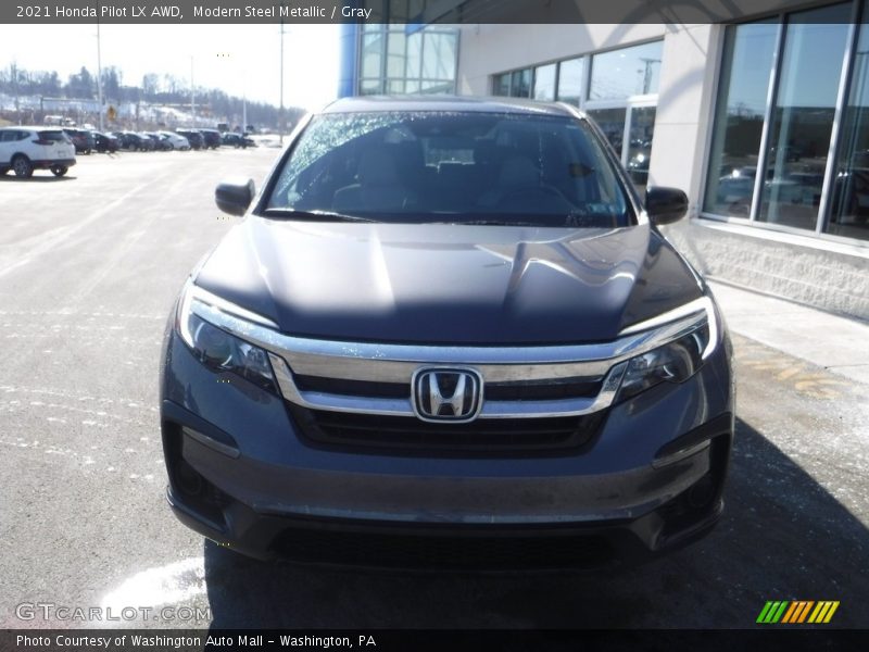 Modern Steel Metallic / Gray 2021 Honda Pilot LX AWD