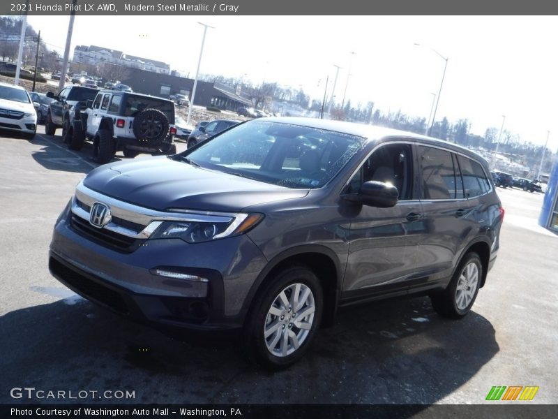 Modern Steel Metallic / Gray 2021 Honda Pilot LX AWD