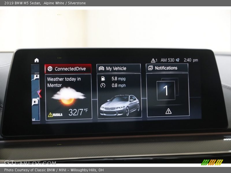 Alpine White / Silverstone 2019 BMW M5 Sedan