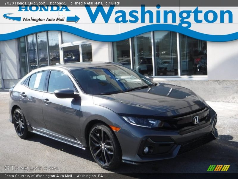 Polished Metal Metallic / Black 2020 Honda Civic Sport Hatchback