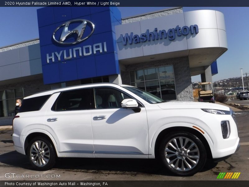 Hyper White / Light Beige 2020 Hyundai Palisade Limited AWD