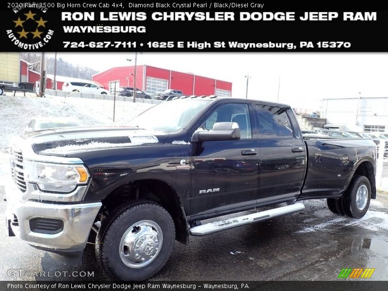 Diamond Black Crystal Pearl / Black/Diesel Gray 2020 Ram 3500 Big Horn Crew Cab 4x4