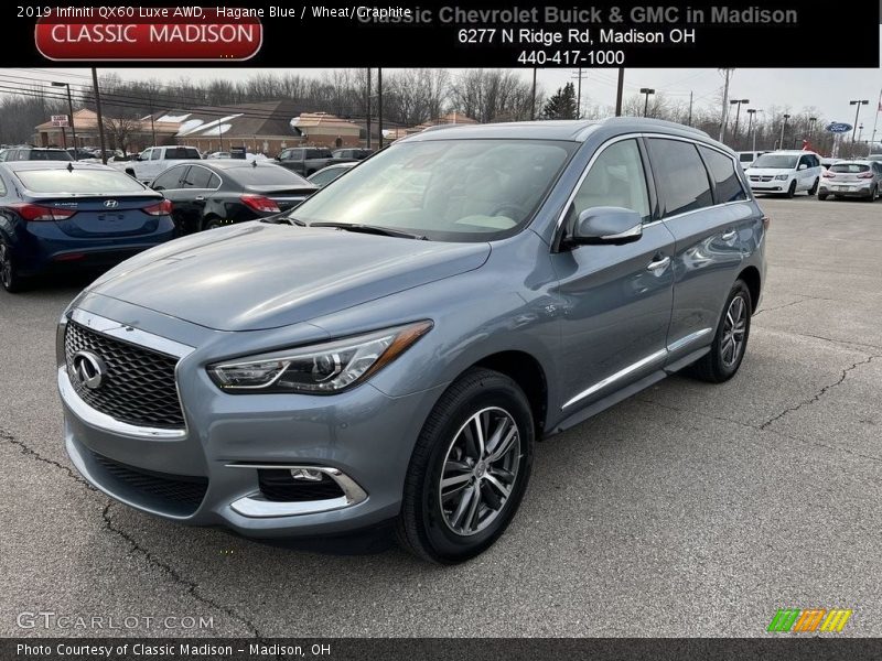 Hagane Blue / Wheat/Graphite 2019 Infiniti QX60 Luxe AWD