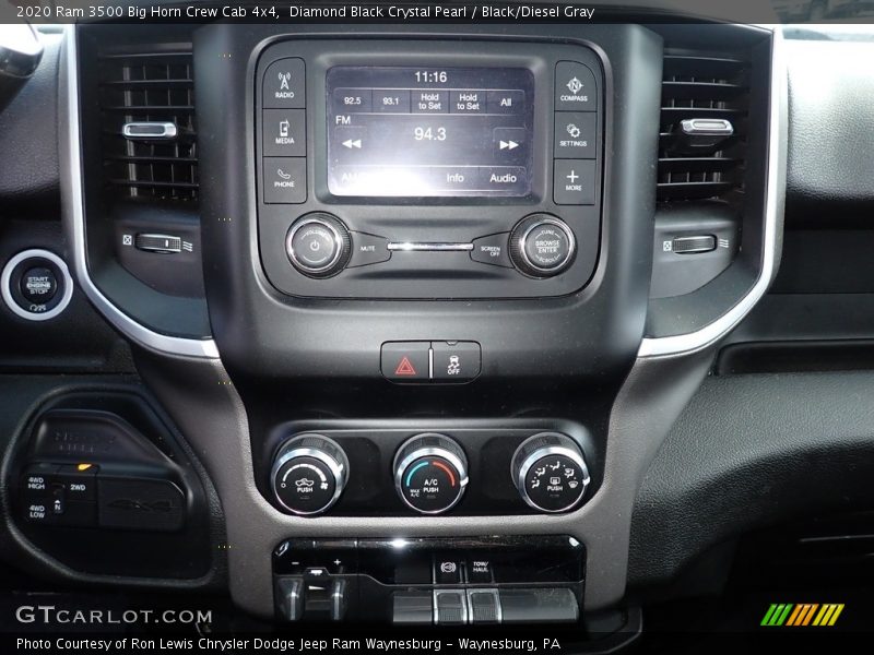 Diamond Black Crystal Pearl / Black/Diesel Gray 2020 Ram 3500 Big Horn Crew Cab 4x4