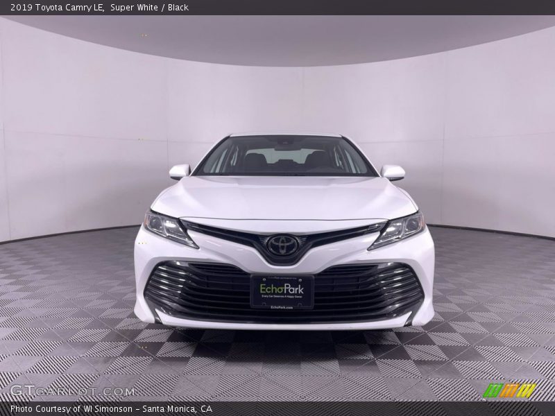 Super White / Black 2019 Toyota Camry LE