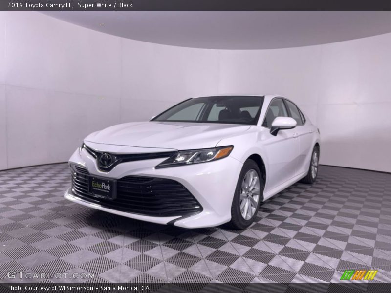 Super White / Black 2019 Toyota Camry LE