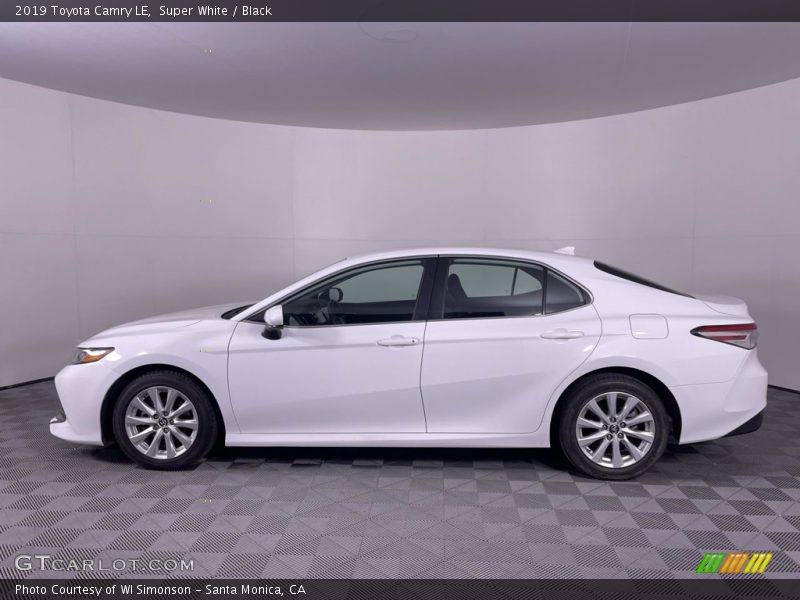 Super White / Black 2019 Toyota Camry LE