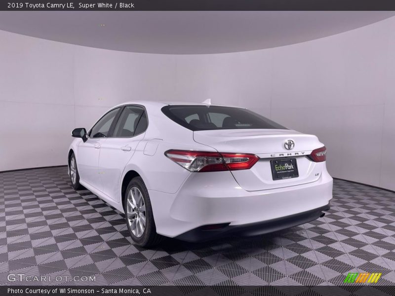 Super White / Black 2019 Toyota Camry LE