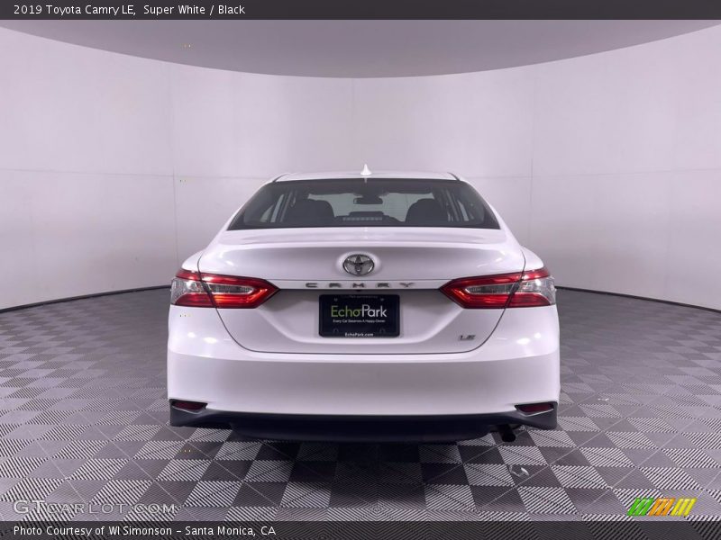 Super White / Black 2019 Toyota Camry LE