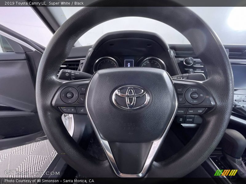 Super White / Black 2019 Toyota Camry LE