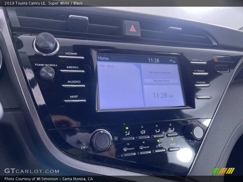 Super White / Black 2019 Toyota Camry LE