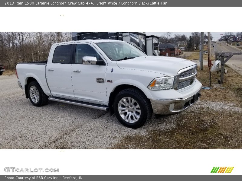 Bright White / Longhorn Black/Cattle Tan 2013 Ram 1500 Laramie Longhorn Crew Cab 4x4