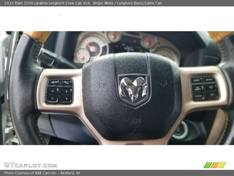 Bright White / Longhorn Black/Cattle Tan 2013 Ram 1500 Laramie Longhorn Crew Cab 4x4