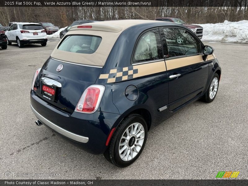 Verde Azzurro (Blue Green) / Marrone/Avorio (Brown/Ivory) 2015 Fiat 500c Pop