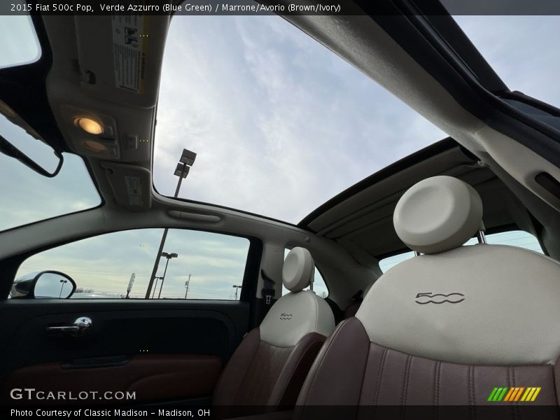 Verde Azzurro (Blue Green) / Marrone/Avorio (Brown/Ivory) 2015 Fiat 500c Pop