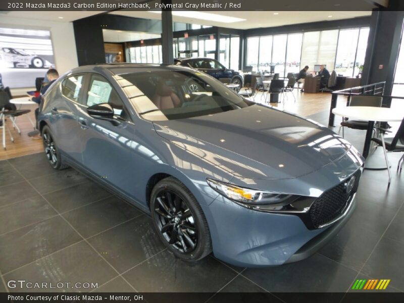 Polymetal Gray Metallic / Red 2022 Mazda Mazda3 Carbon Edition Hatchback