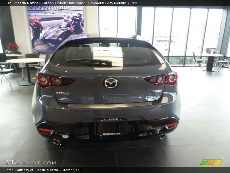 Polymetal Gray Metallic / Red 2022 Mazda Mazda3 Carbon Edition Hatchback