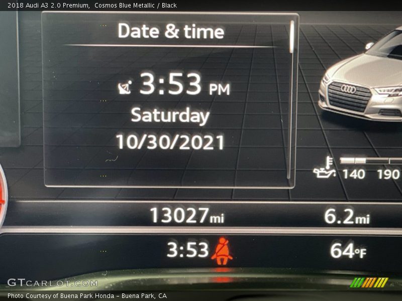 Cosmos Blue Metallic / Black 2018 Audi A3 2.0 Premium
