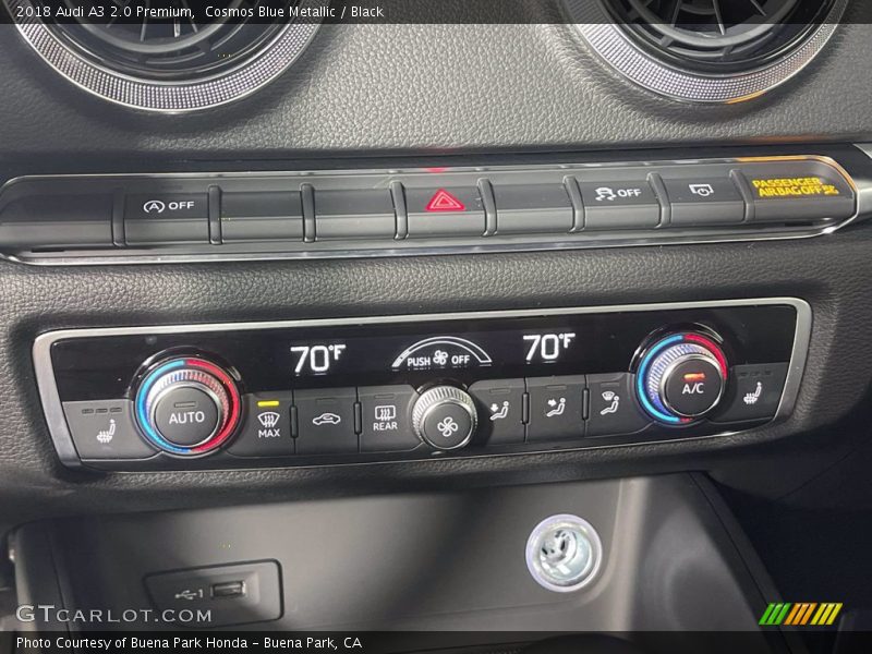 Cosmos Blue Metallic / Black 2018 Audi A3 2.0 Premium