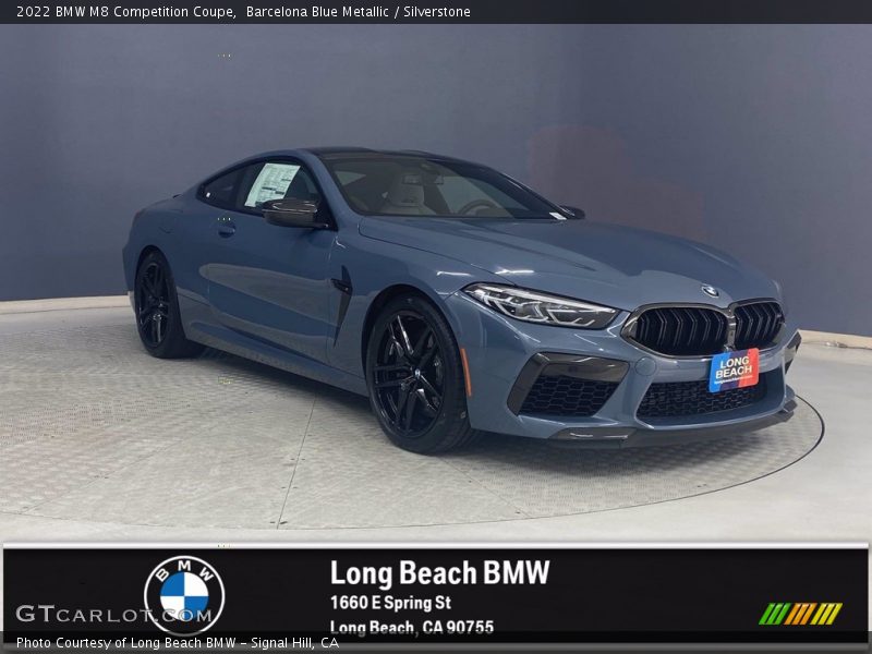 Barcelona Blue Metallic / Silverstone 2022 BMW M8 Competition Coupe