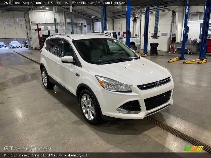 White Platinum / Medium Light Stone 2014 Ford Escape Titanium 1.6L EcoBoost