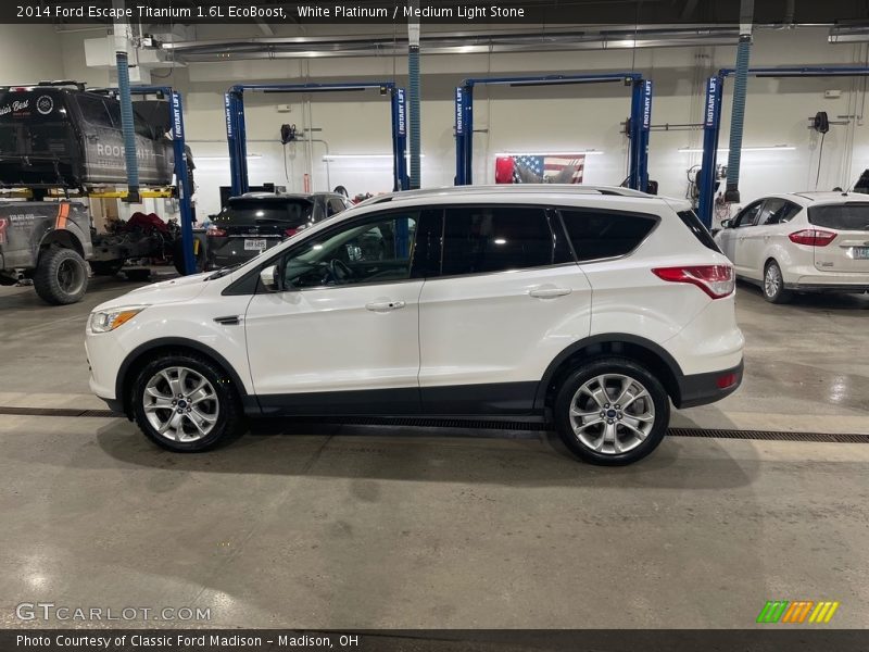 White Platinum / Medium Light Stone 2014 Ford Escape Titanium 1.6L EcoBoost