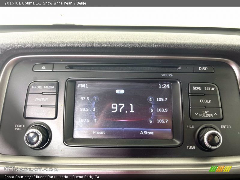 Controls of 2016 Optima LX