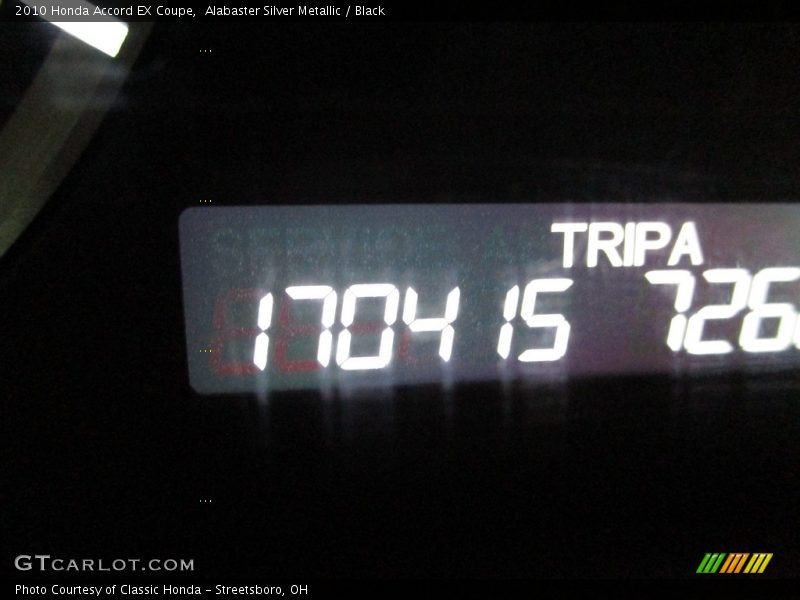 Alabaster Silver Metallic / Black 2010 Honda Accord EX Coupe