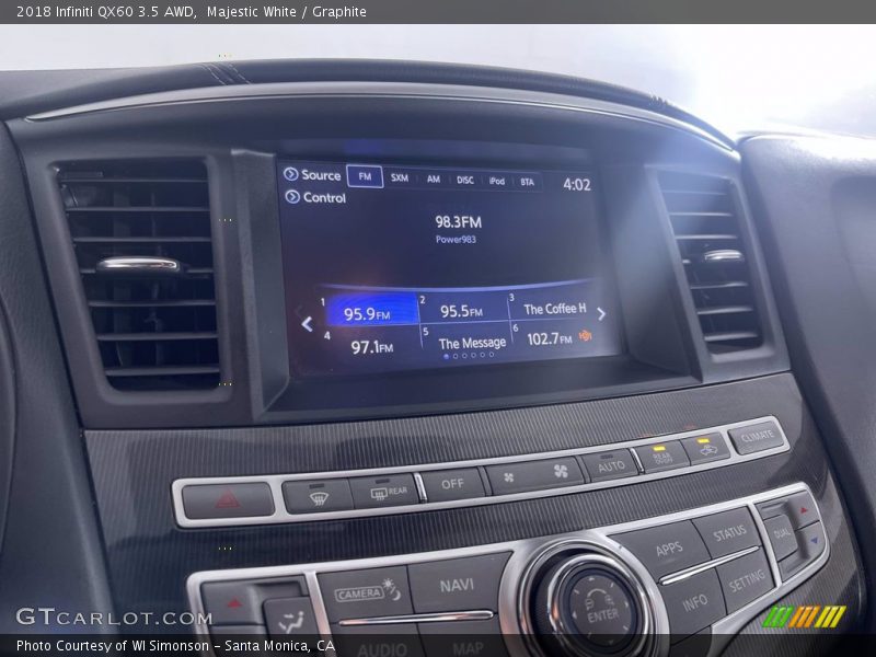 Majestic White / Graphite 2018 Infiniti QX60 3.5 AWD