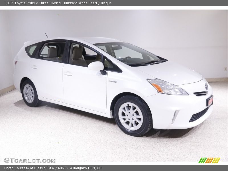 Blizzard White Pearl / Bisque 2012 Toyota Prius v Three Hybrid