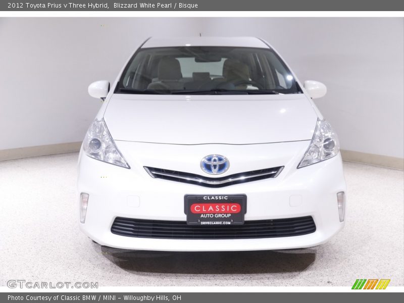 Blizzard White Pearl / Bisque 2012 Toyota Prius v Three Hybrid