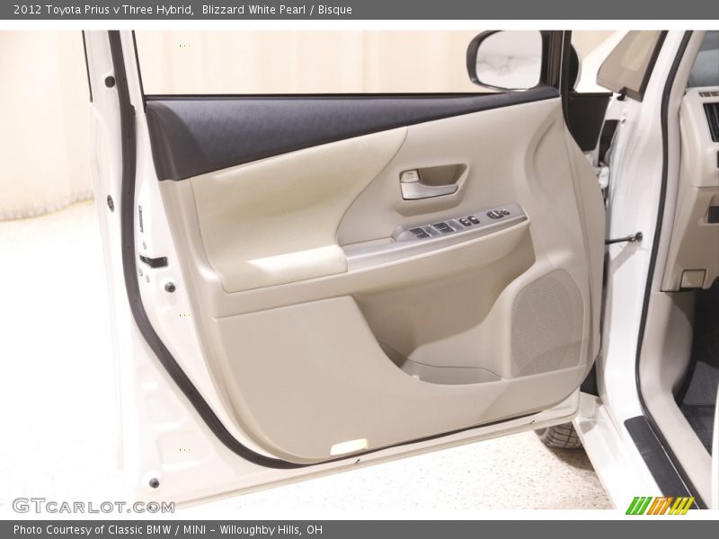 Blizzard White Pearl / Bisque 2012 Toyota Prius v Three Hybrid