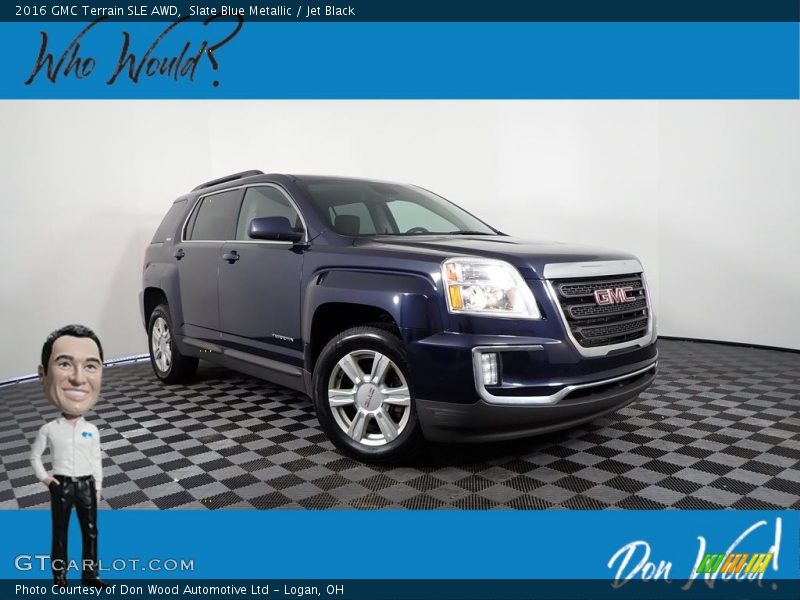 Slate Blue Metallic / Jet Black 2016 GMC Terrain SLE AWD