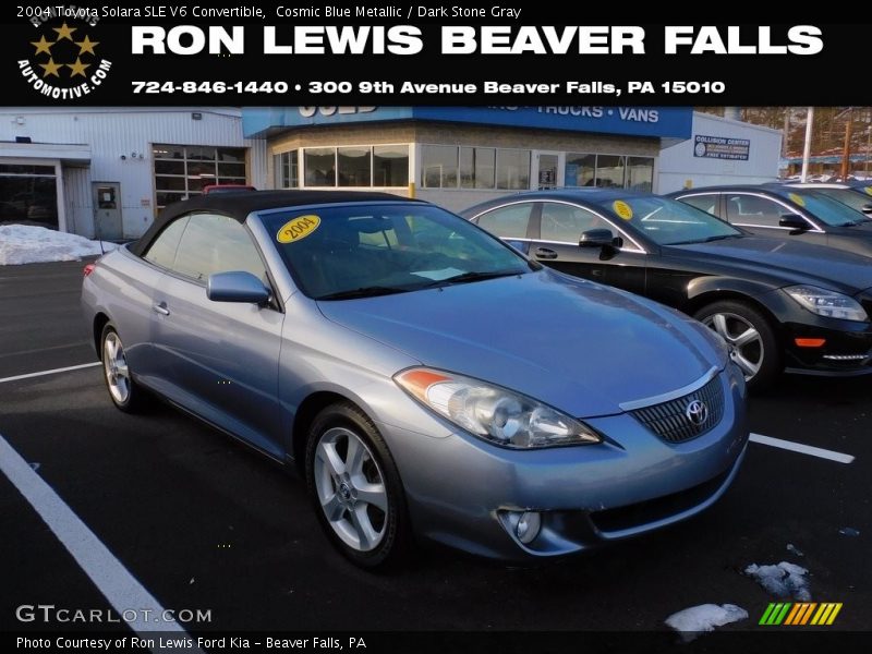 Cosmic Blue Metallic / Dark Stone Gray 2004 Toyota Solara SLE V6 Convertible