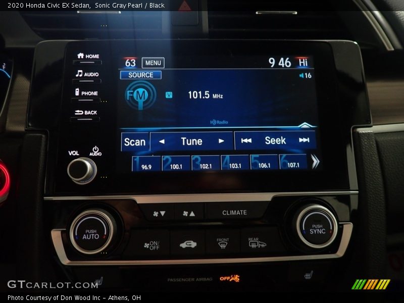 Sonic Gray Pearl / Black 2020 Honda Civic EX Sedan