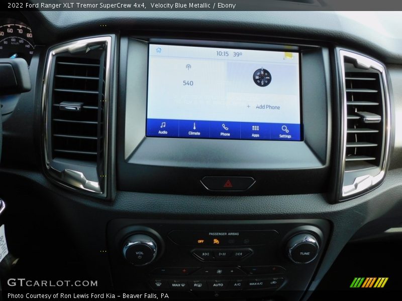 Velocity Blue Metallic / Ebony 2022 Ford Ranger XLT Tremor SuperCrew 4x4