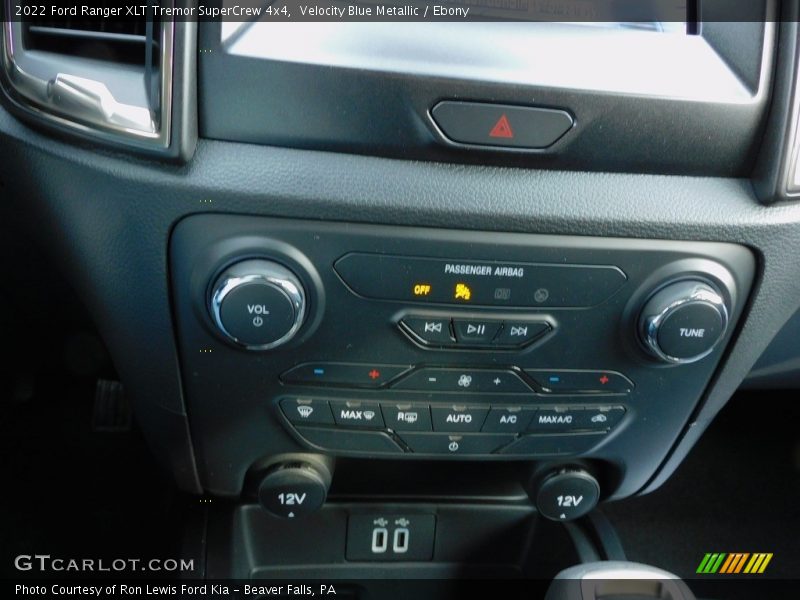 Controls of 2022 Ranger XLT Tremor SuperCrew 4x4
